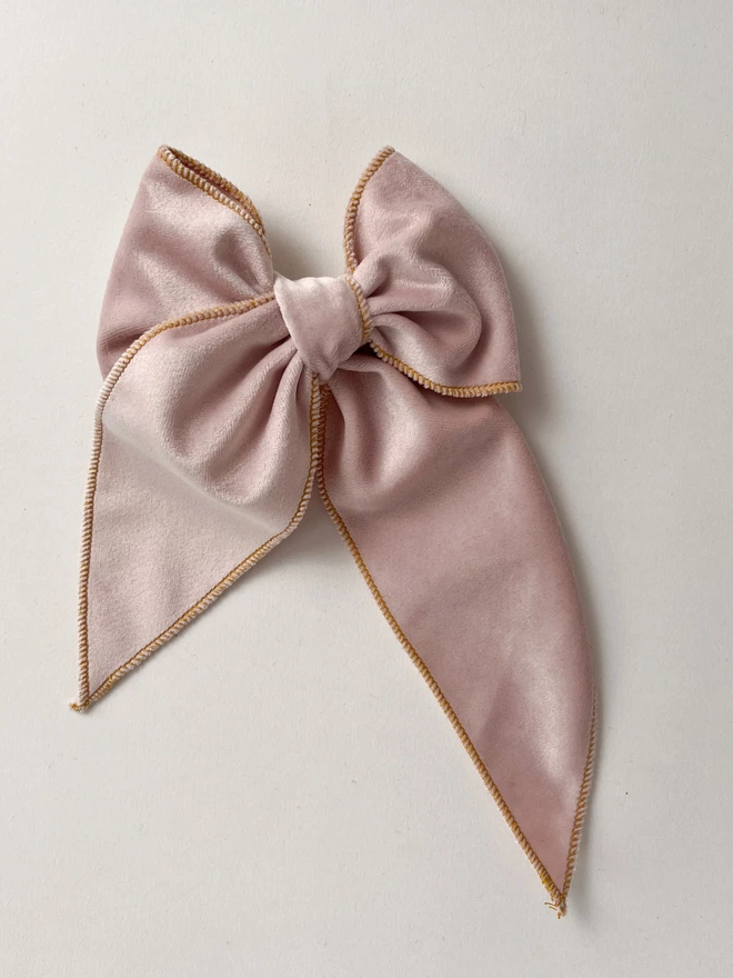 pale pink girls hair bow