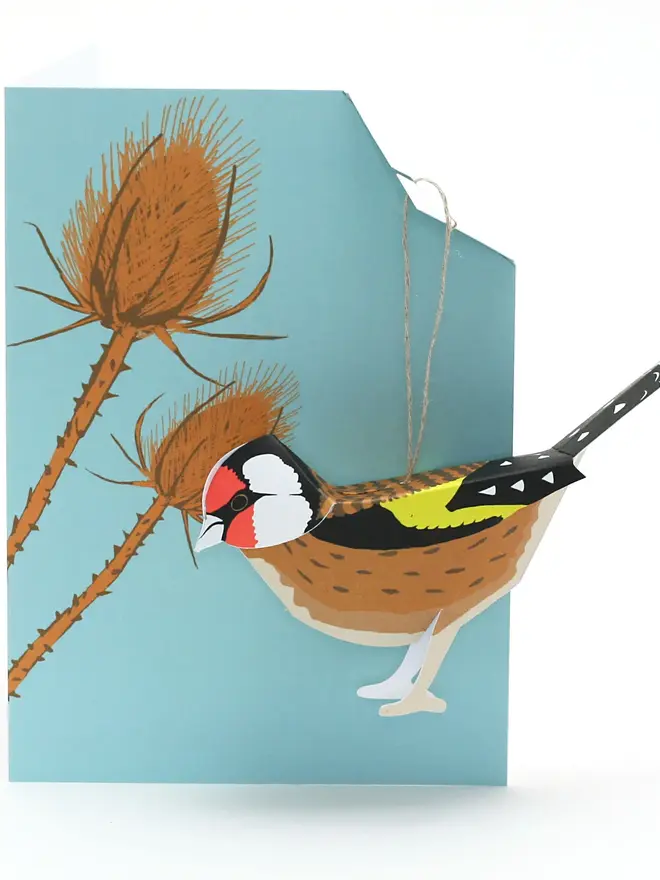 Card With 3D Goldfinch Ornament