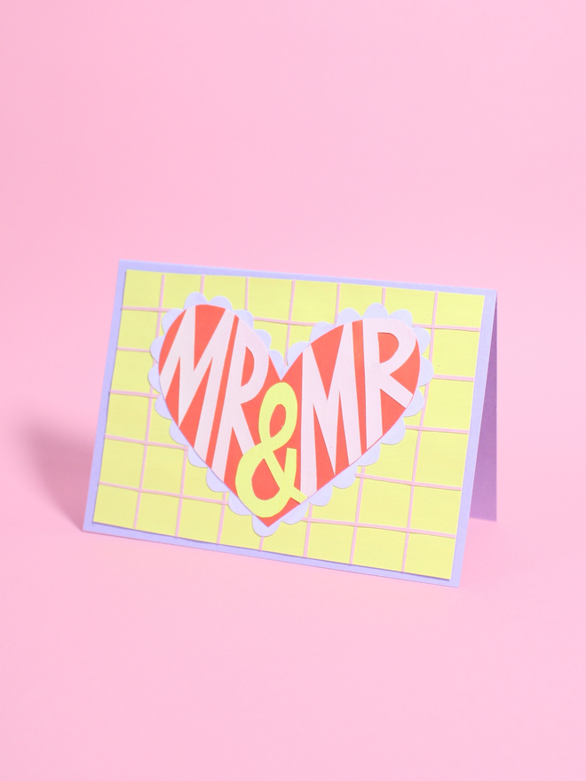"Mr & Mr" Collaged Wedding Card