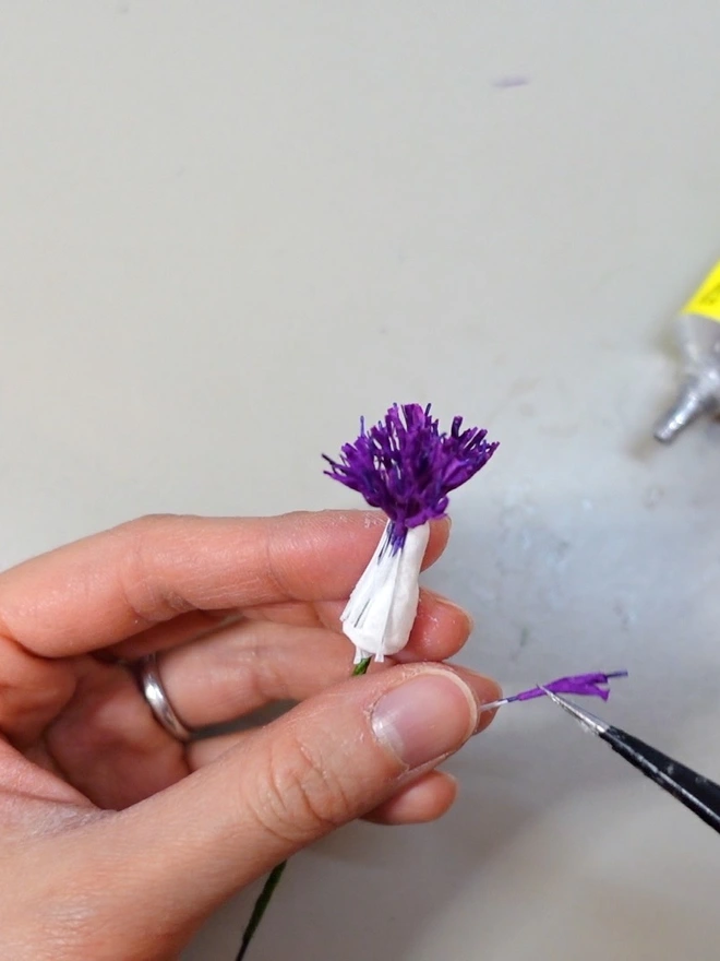 Crepe Paper Cornflower