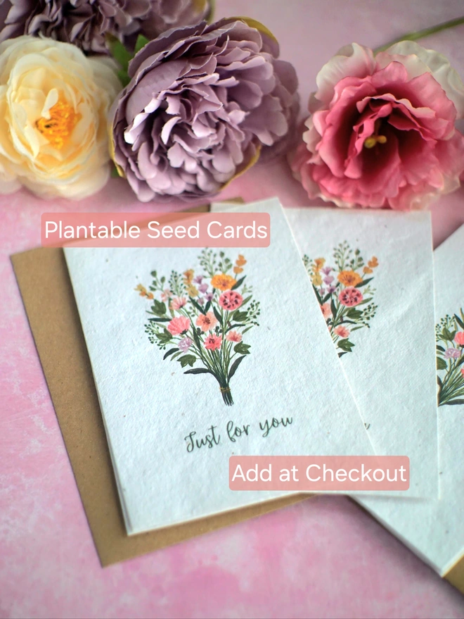 plantable seed card, gift card, wildflower seed card, Jenny Hopps