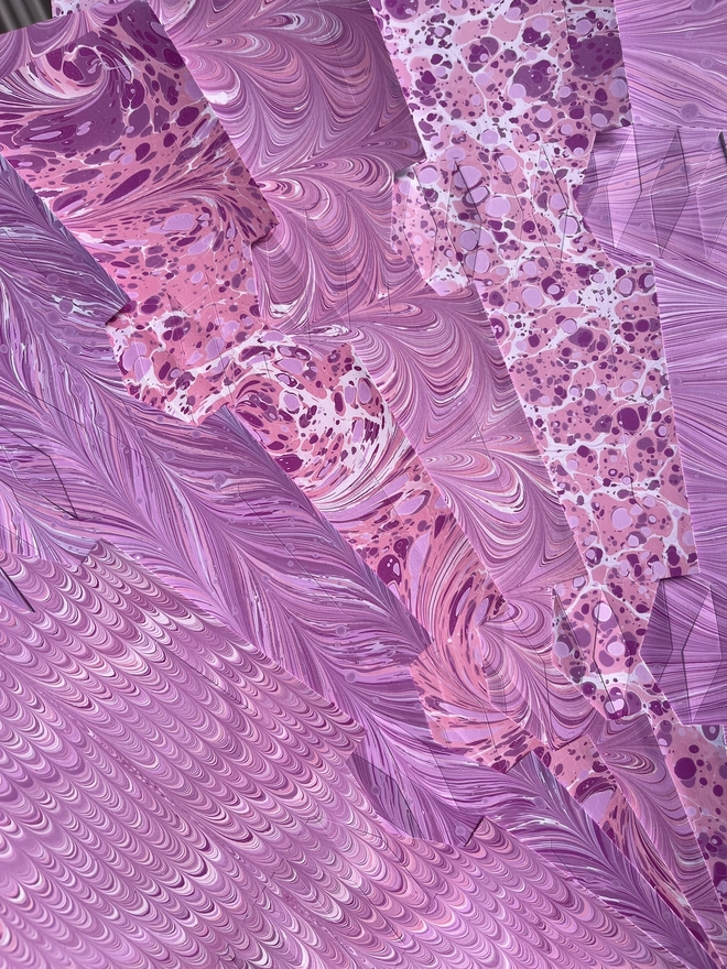 Hand-marbled luxury pink Christmas crackers