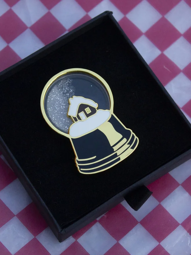 snow globe enamel pin