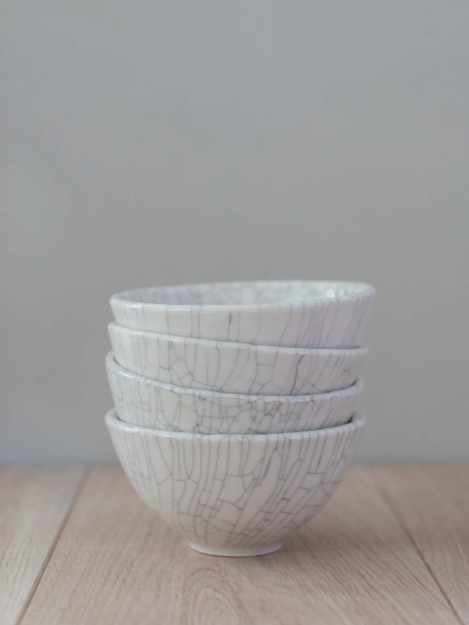 crackle porcelain cereal bowl