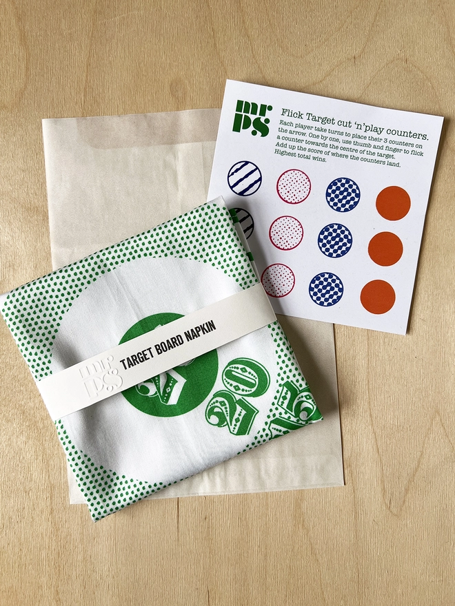 Mr.PS Target Napkin with the cut-out counter card