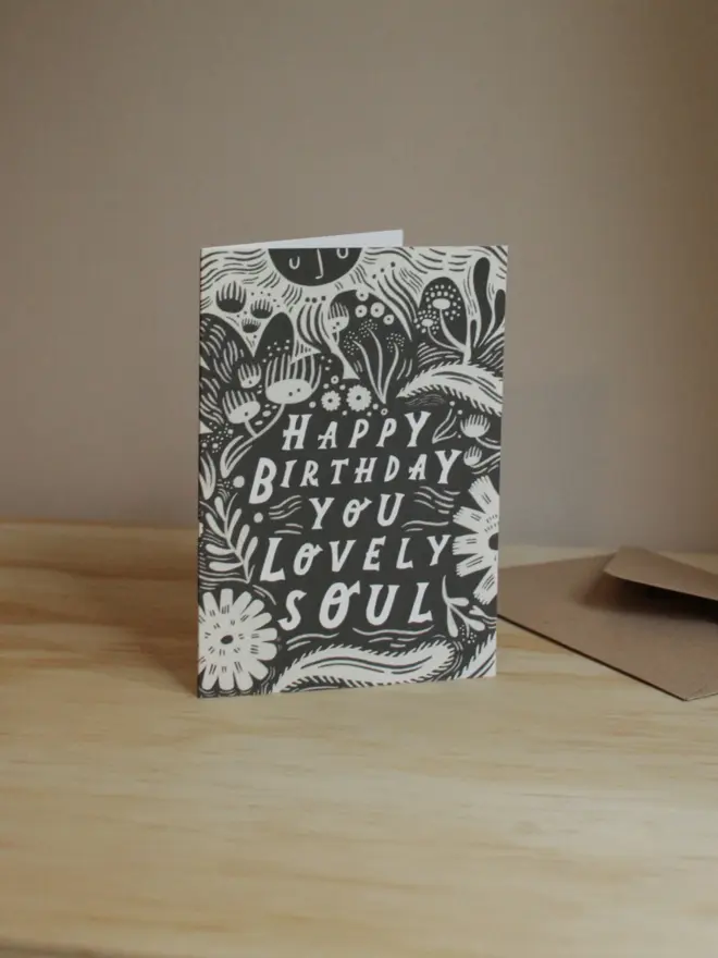 Happy Birthday Lovely Soul Card by Lauren Marina