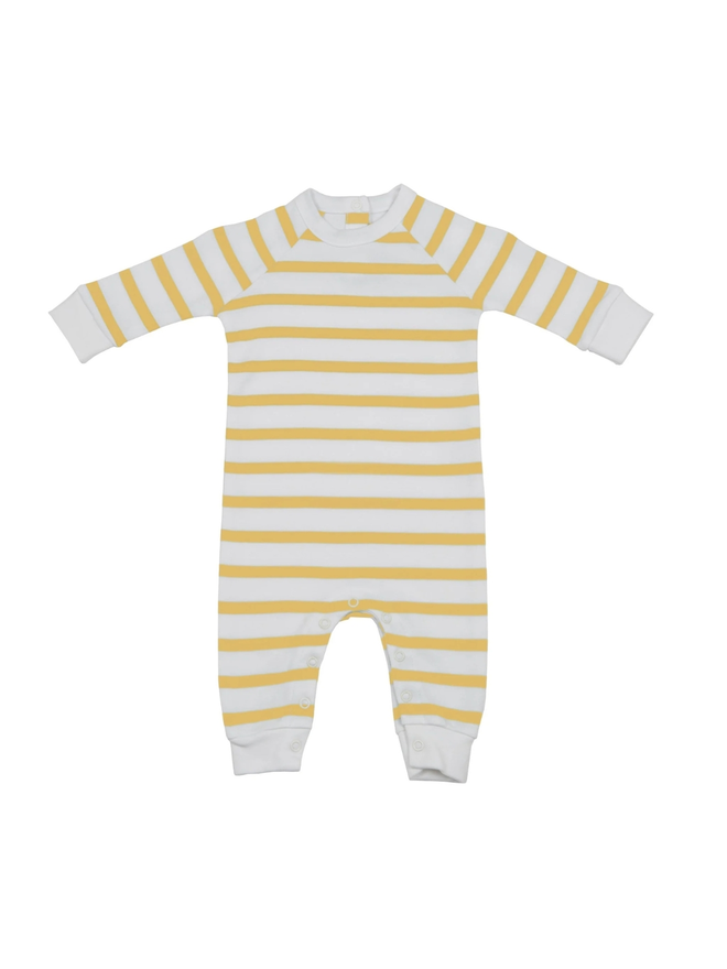 breton stripe baby onesie yellow 