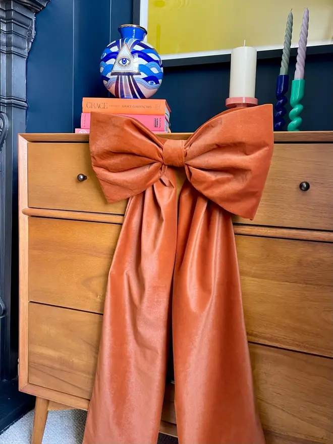 Rust Velvet Bow Decoration
