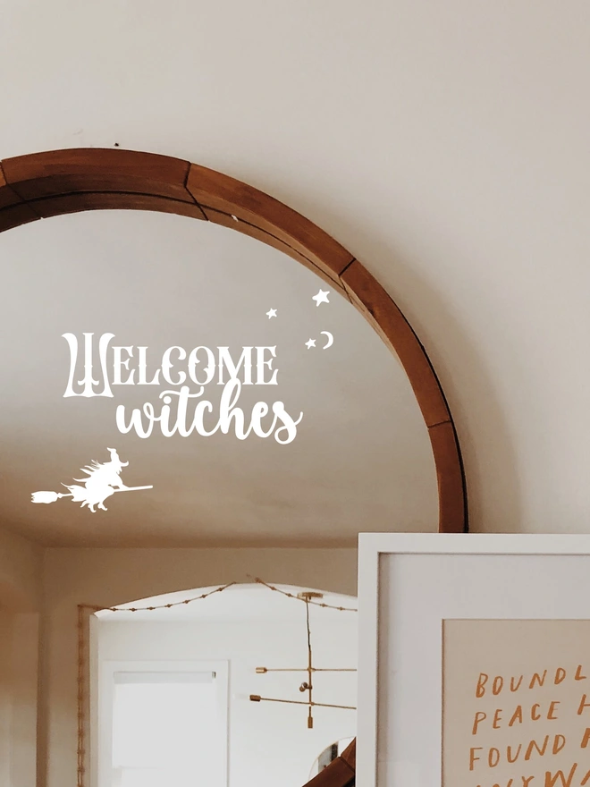 welcome witches mirror sticker