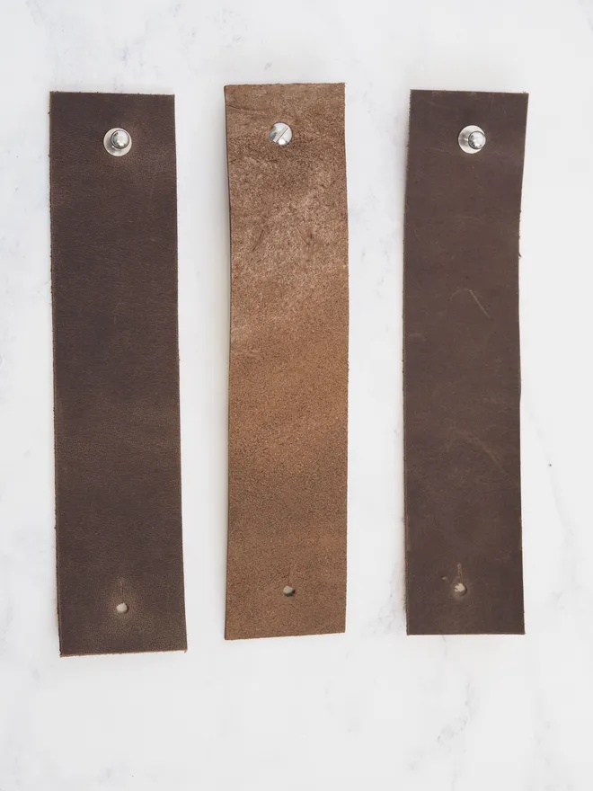 dark brown leather napkin rings