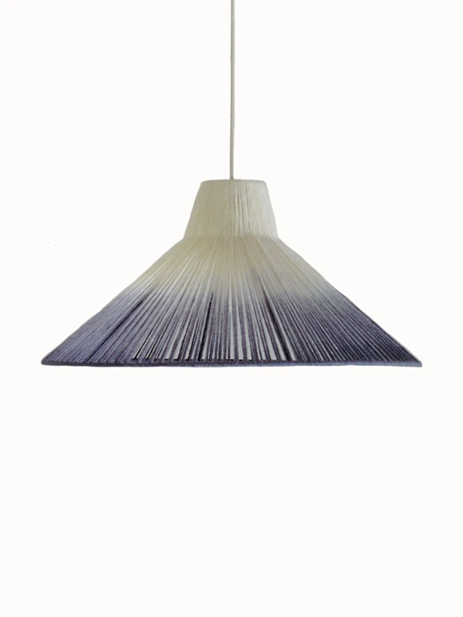 Fan Indigo Dip dyed pendant lampshade