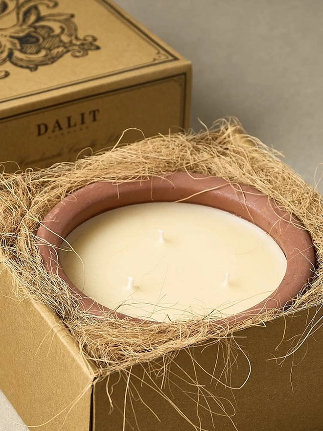 Baji Terracota Pot 3 Wick Scented Candle