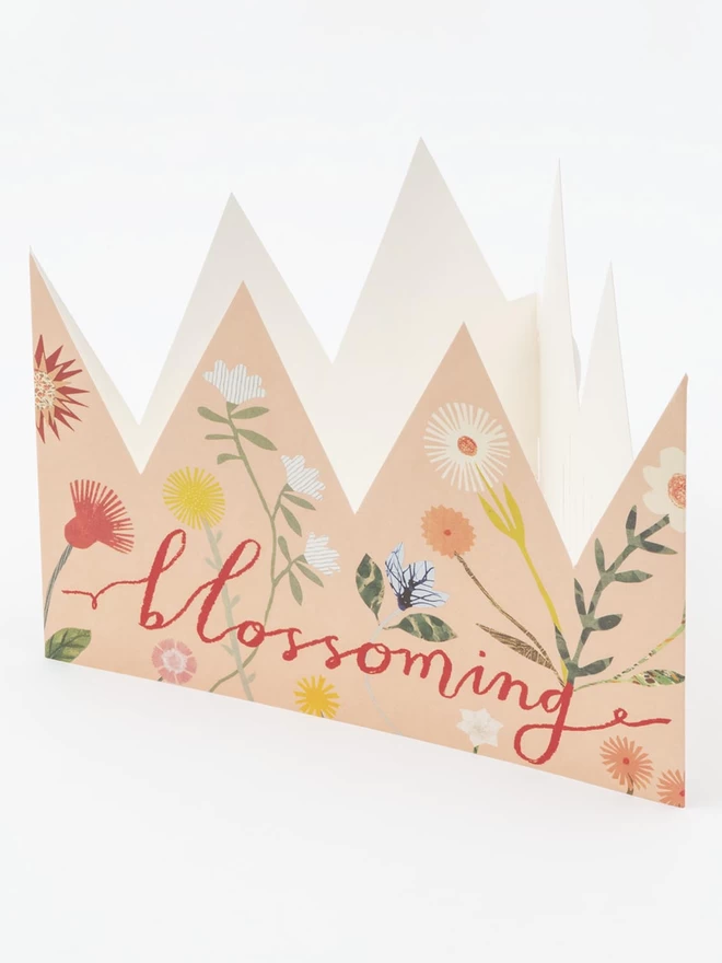 Blossoming party hat card