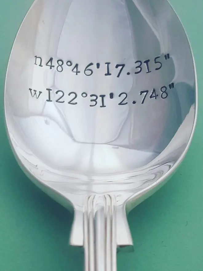 Personalised Coordinates Vintage Love Spoon
