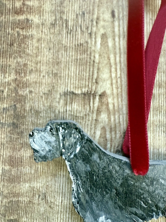 Irish Wolfhound Handpainted wooden Christmas Decoration