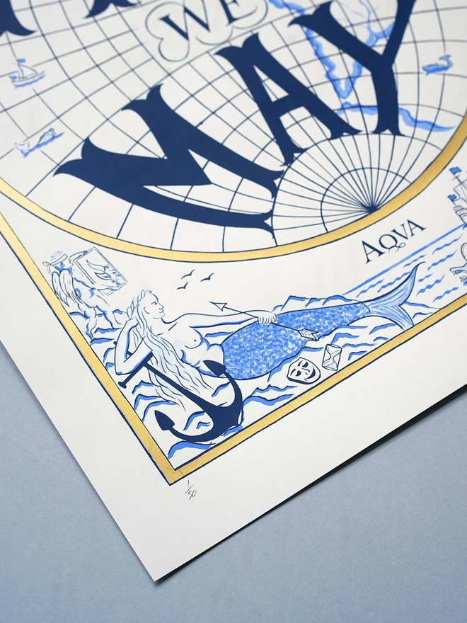 Fail We May Sail We Must map print mermaid