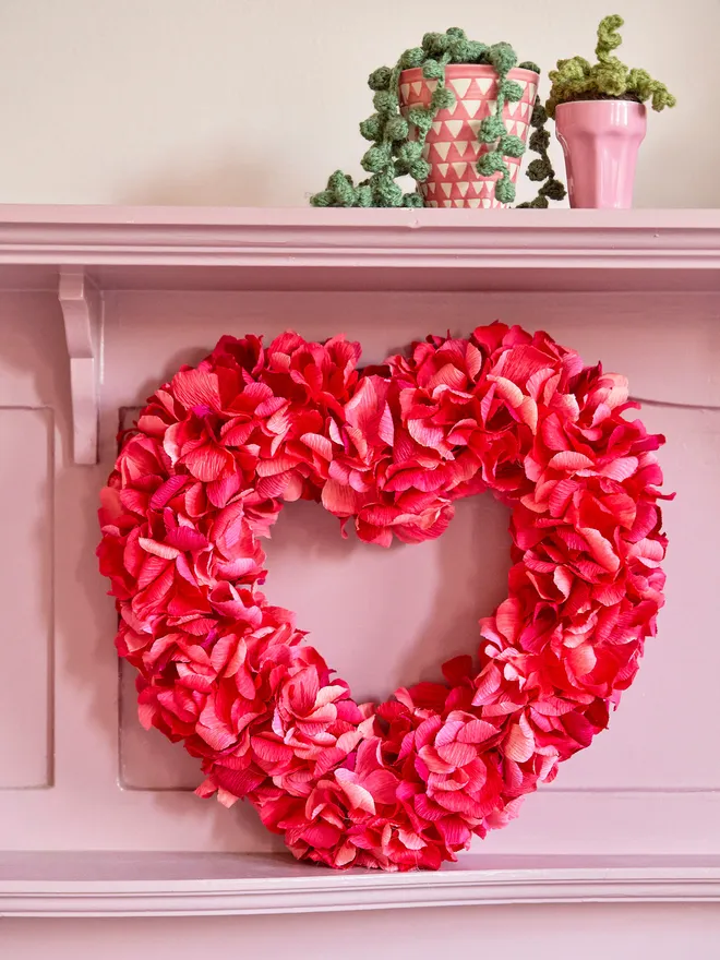 Pink crepe wreath