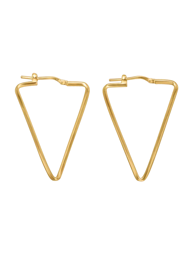 Gold Triangle Hoop Earrings