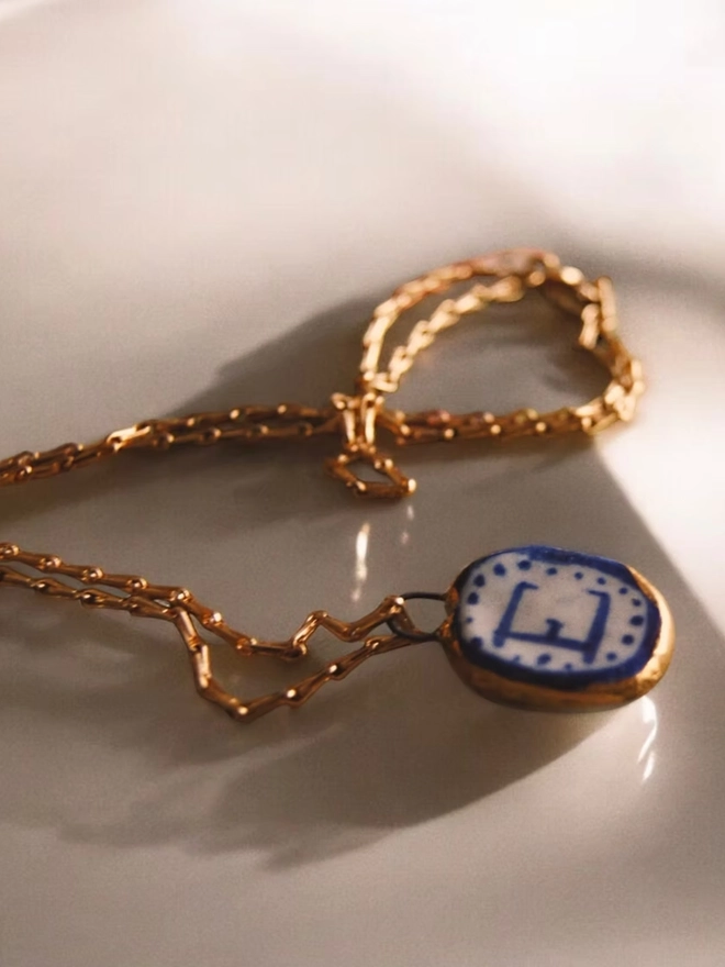 24k Gold Initial Pendant