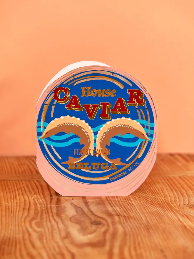 circular card with caviar design