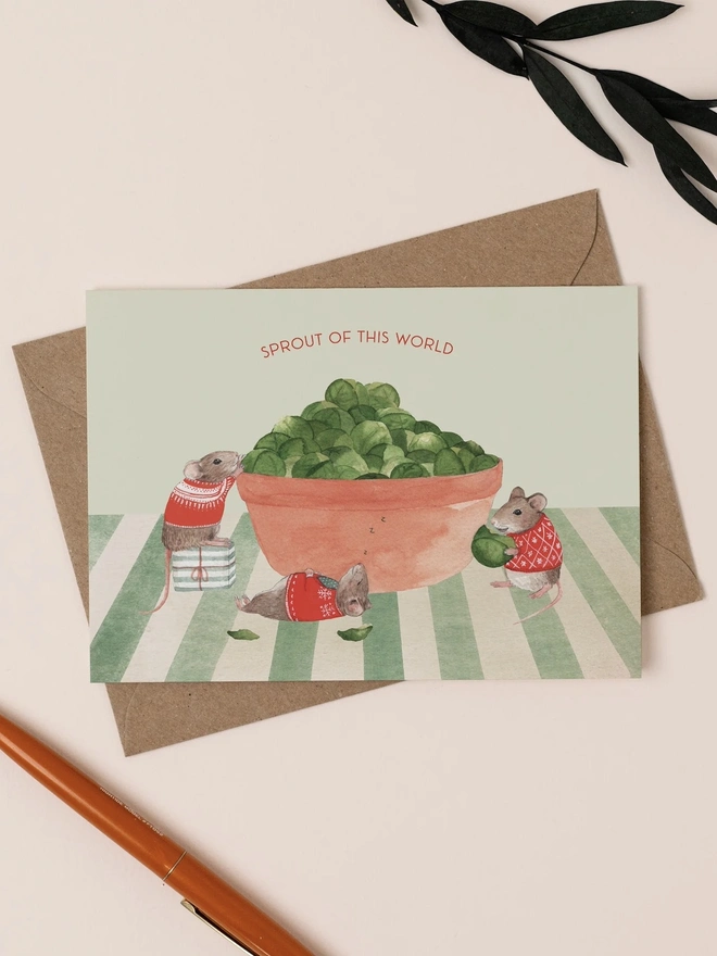 brussel sprouts christmas card