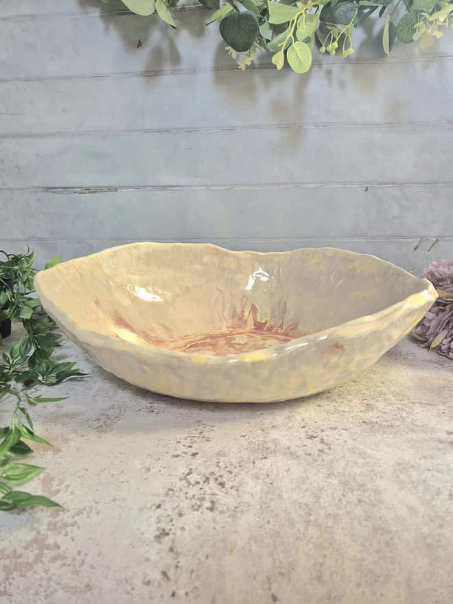 Large ceramic bowl, large serving bowl, statement bowl, Jenny Hopps Pottery, bowl gift, pink