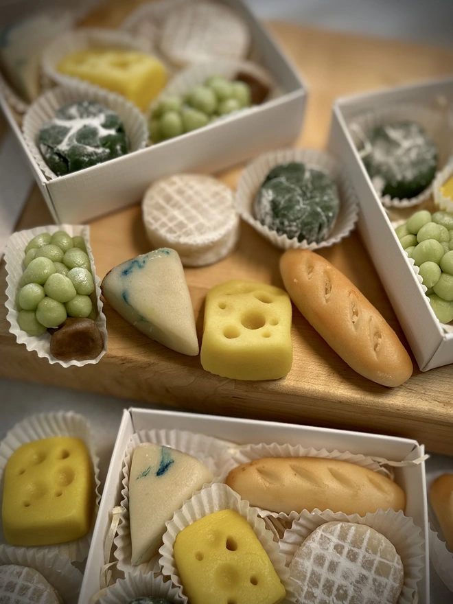 marzipan created to look like cheeses