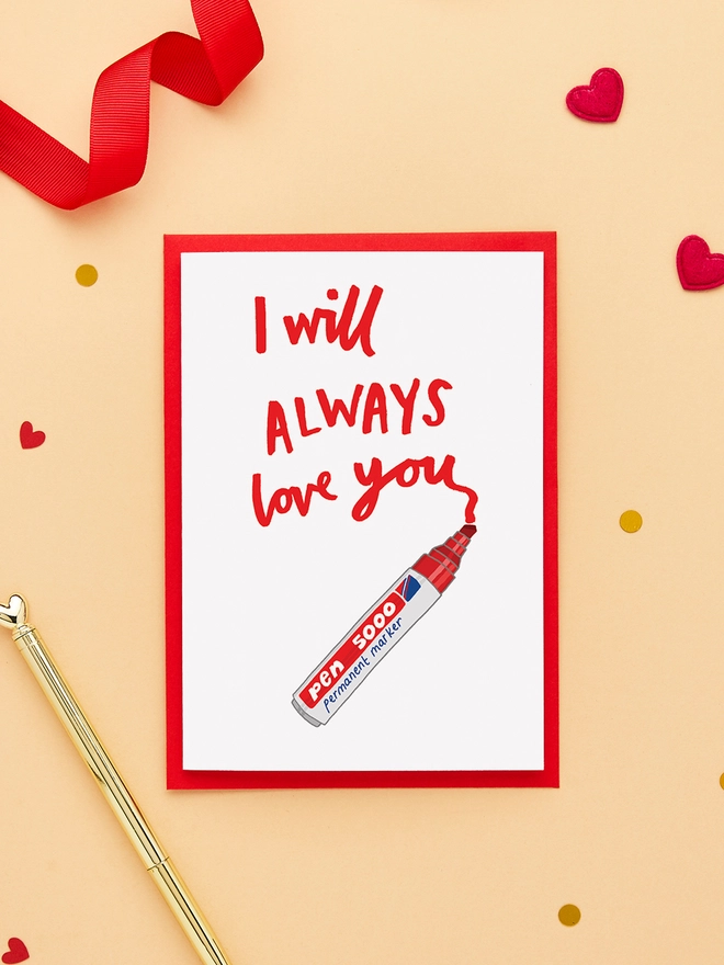 Funny Anniversary Card Featuring a Permanent Marker Pen