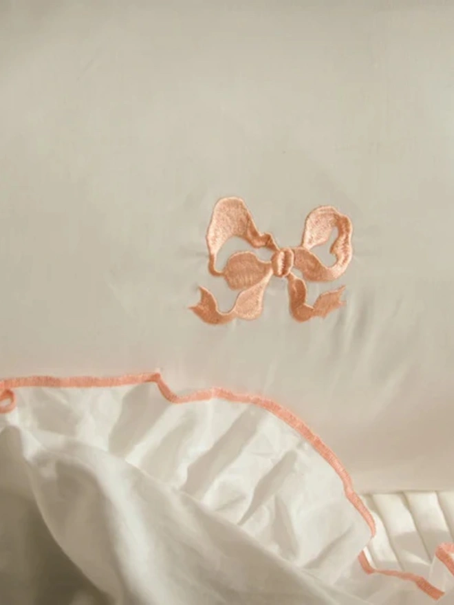 Arabella Bow Ruffle Frill Pillow Case