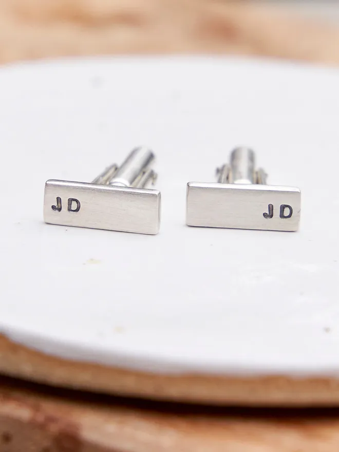 Personalised sterling silver cufflinks