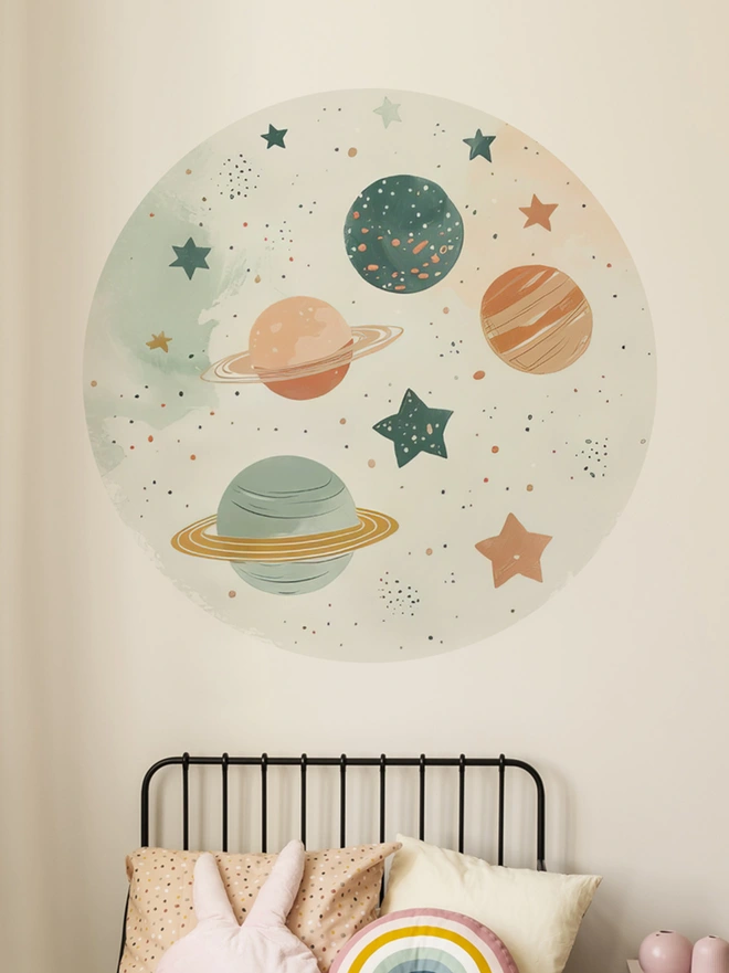 planets and stars wall sticker circle mural