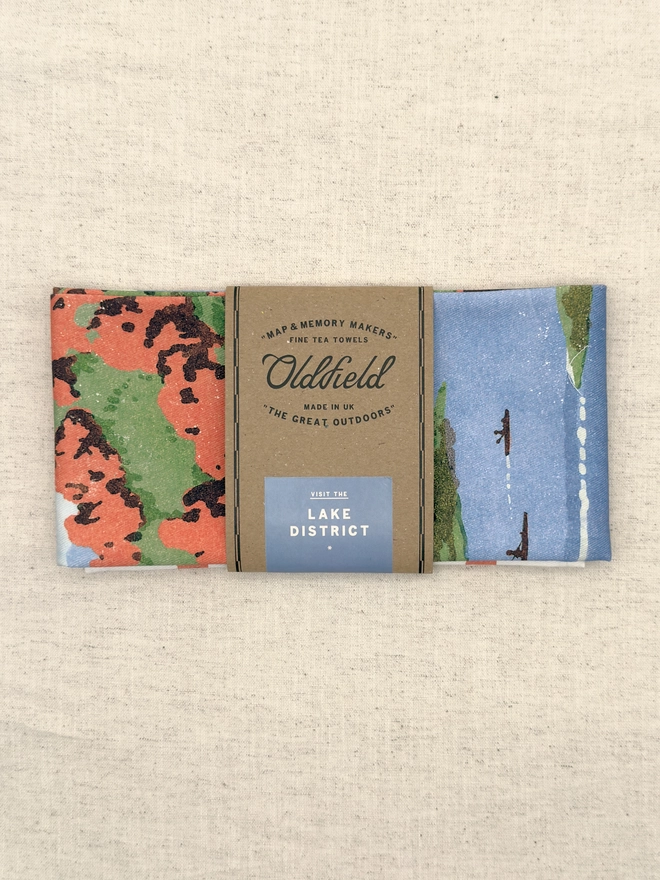 Visit the Lakes Tea Towel Folded Front