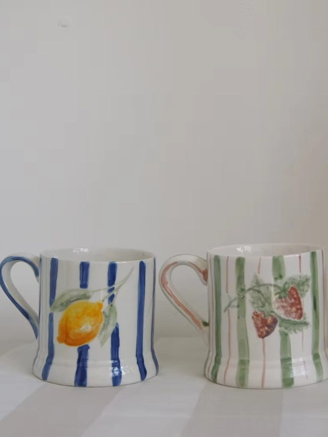Striped 'Sole Mio' Country Mug
