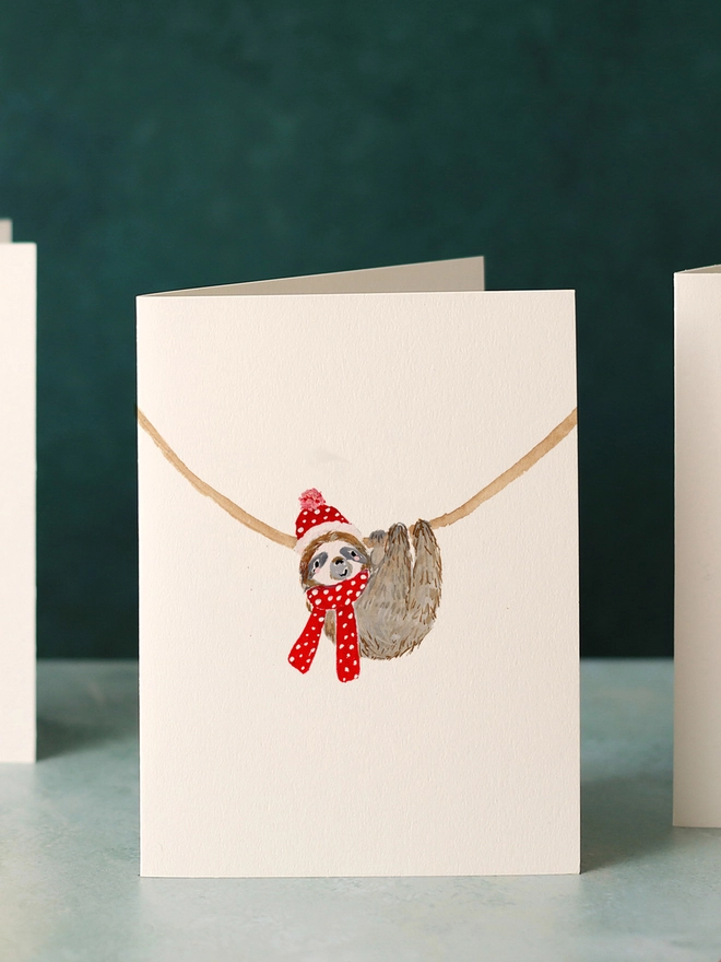 Sloth Mini Christmas Card