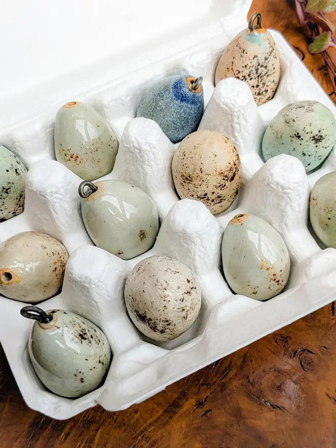 Ceramic Eggs (Clutch Of 4)