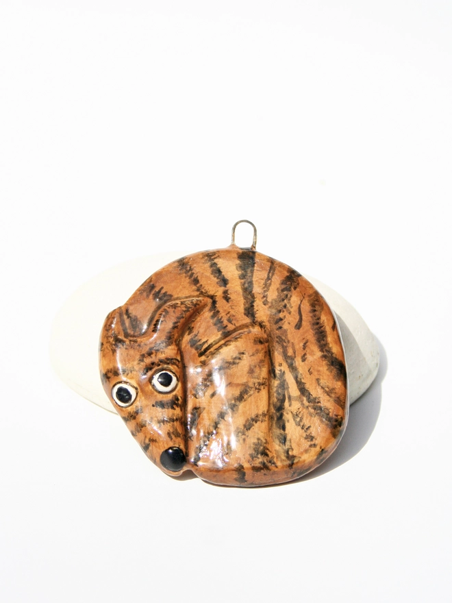 lurcher whippet greyhound longdog ceramic decoration dog cute handmade pottery dog ornament