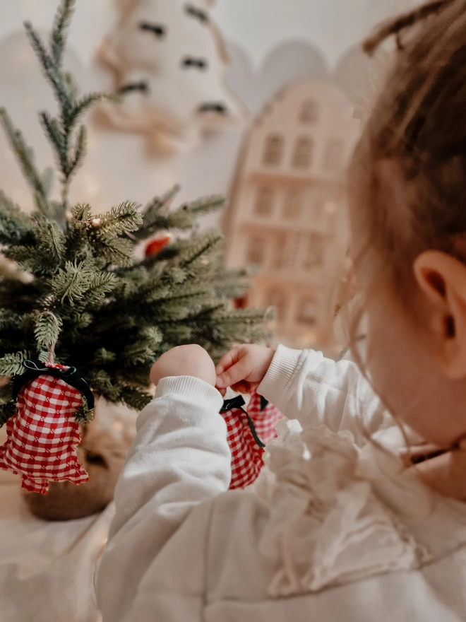 Handmade Cotton Christmas Tree Ornament, Festive Nursery Decor