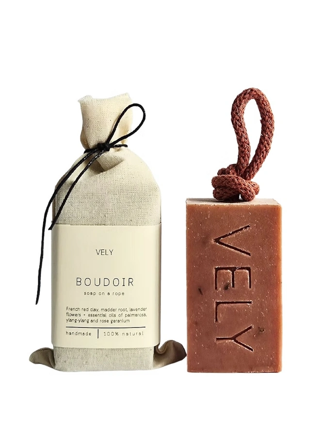 Soap On A Rope "Boudoir" With French Red Clay