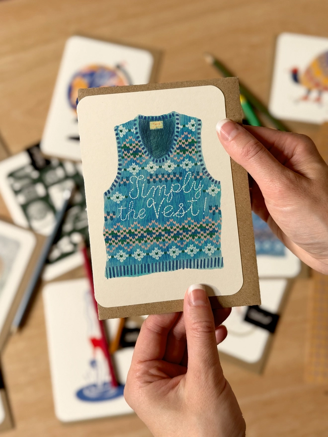 Simply the Vest Greetings Card