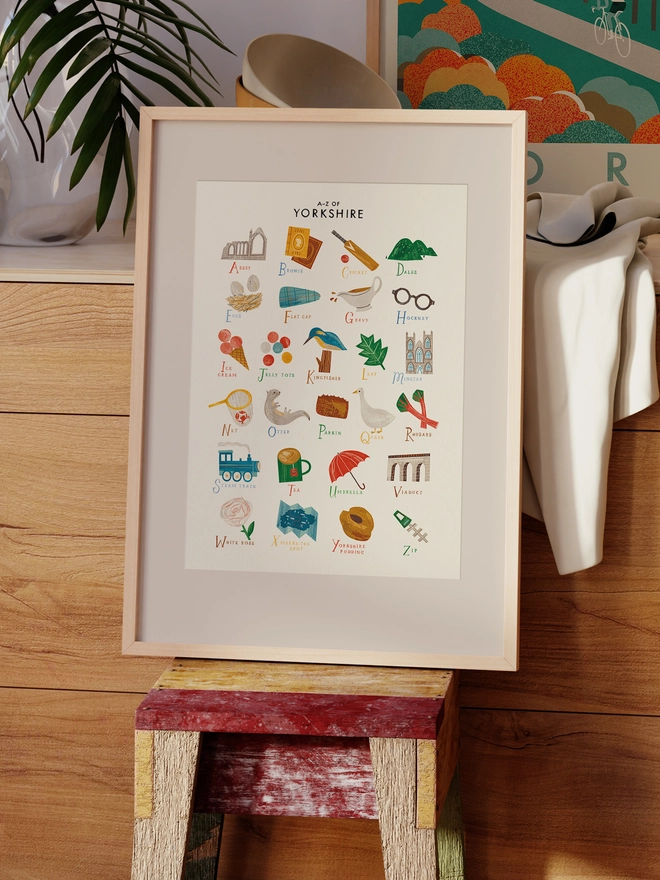 Framed A-Z Yorkshire Print