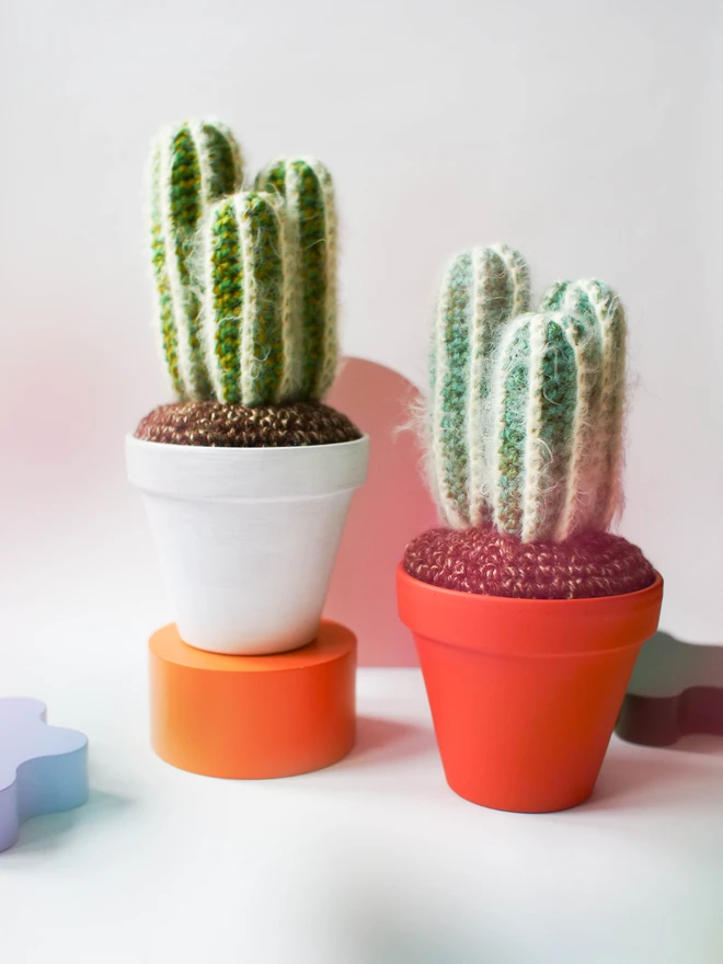 fluffy crochet cactus