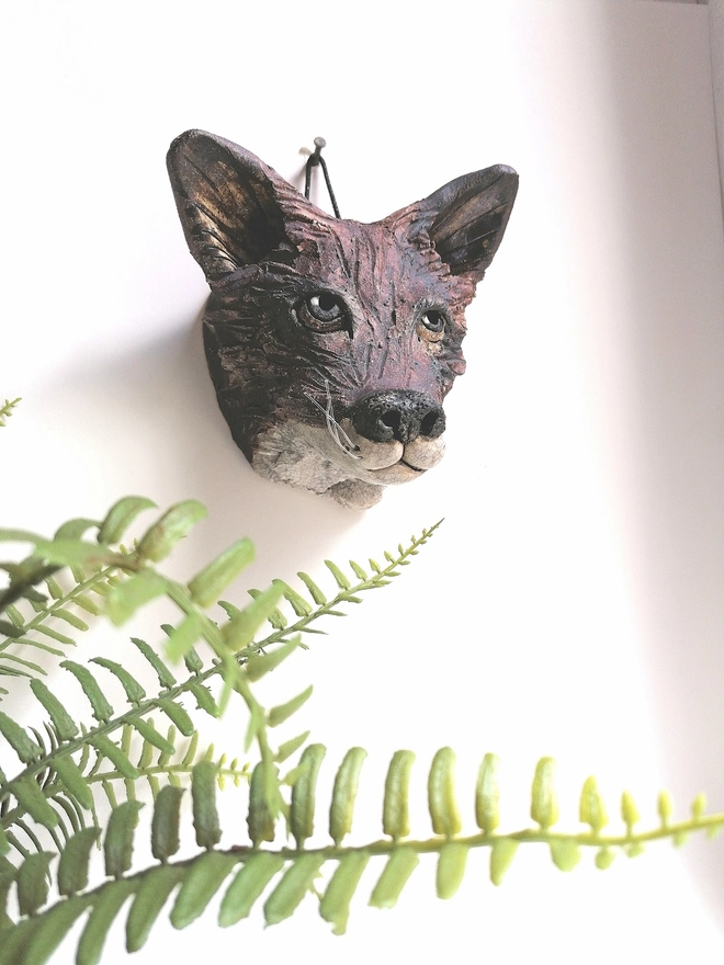 Foxy Head Ceramic Sculpture