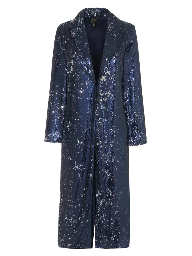 Long sequin outlet duster coat