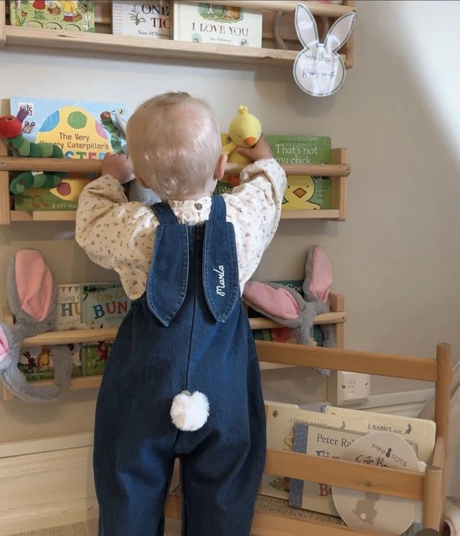 denim dungarees bunny Easter 