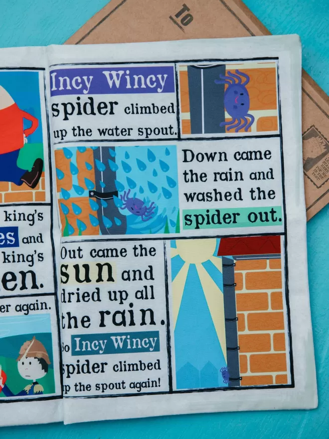 Incy Wincy Spider In the Crinkly Cloth Nursery Rhyme Newspaper.