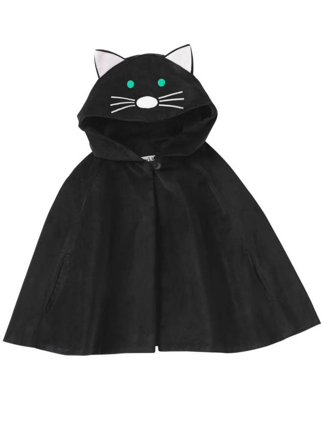 black velvet kids' cat cape front