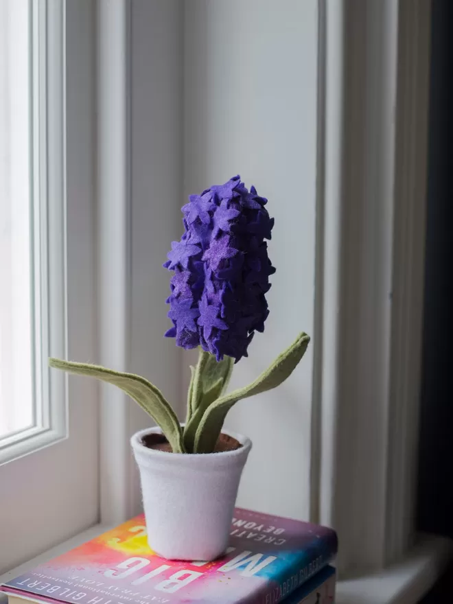 Little Egg purple Felt Faux Hyacinth Plant.