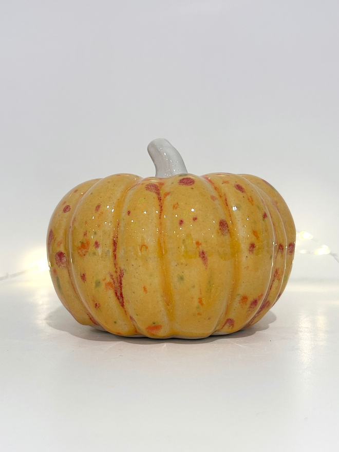 Yellow pumpkin ceramic decoration