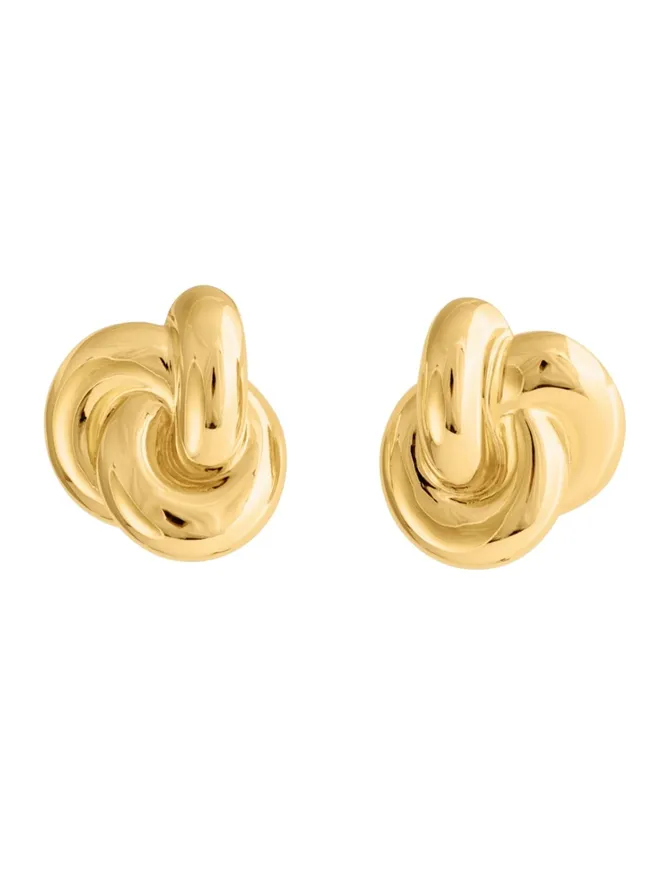 Loel Large Gold Knot Earrings