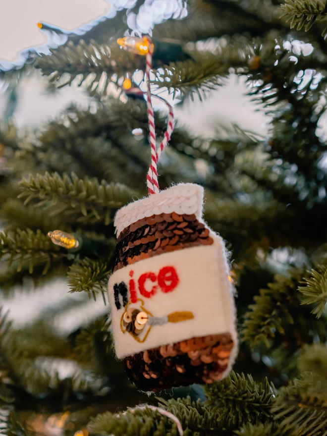 Nutella Jar Hanging Christmas Decoration